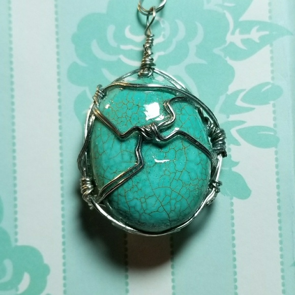 #0194 African Turquoise Pendant - Picture 3 of 3